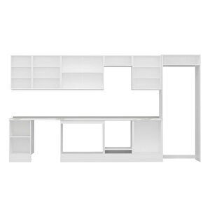 Alvinka 385x222 Cm High Gloss Mdf Mutfak Dolabı Beyaz Beyaz Mb-e80s45s60-3