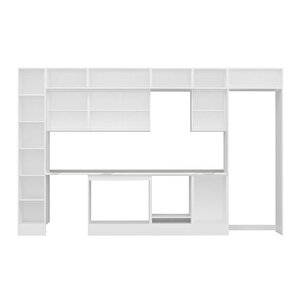 Alvinka 370x240 Cm High Gloss Mdf Mutfak Dolabı Beyaz Antrasıt Mbb-e80b40s50-2