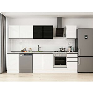 Alvinka 295x210 Cm High Gloss Mdf Mutfak Dolabı Beyaz Beyaz M-e80s50s45-3 Beyaz