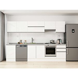 Alvinka 300x210 Cm High Gloss Mdf Mutfak Dolabı Beyaz Beyaz M-e80s50s50-1 Beyaz
