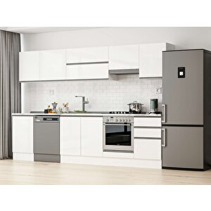 Alvinka 300x210 Cm High Gloss Mdf Mutfak Dolabı Beyaz Beyaz M-e80s50s50-1 Beyaz