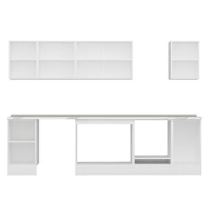 Alvinka 300x210 Cm High Gloss Mutfak Dolabı Beyaz Beyaz M-e90s45s45-2