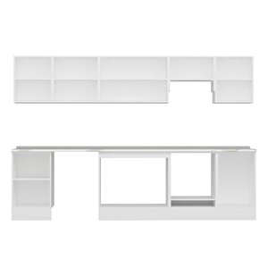 Alvinka 300x210 Cm High Gloss Mdf Mutfak Dolabı Beyaz Antrasıt M-e80s50s50-1