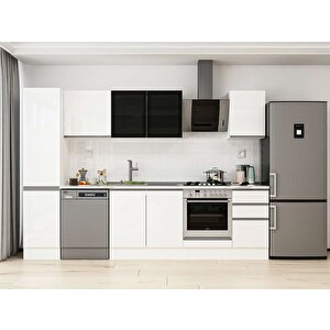 Alvinka 300x210 Cm High Gloss Mutfak Dolabı Beyaz Beyaz Mb-e90b45s45-3 Beyaz