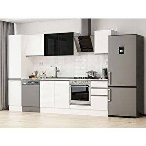 Alvinka 300x210 Cm High Gloss Mutfak Dolabı Beyaz Beyaz Mb-e90b45s45-3 Beyaz