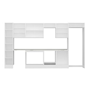 Alvinka 390x222 Cm High Gloss Mutfak Dolabı Beyaz Beyaz Mbb-e90b40s60-2