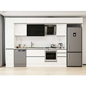Alvinka 375x240 Cm High Gloss Mutfak Dolabı Beyaz Beyaz Mbb-e90b40s45-3 Beyaz