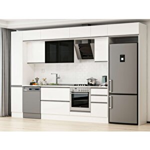 Alvinka 375x240 Cm High Gloss Mutfak Dolabı Beyaz Beyaz Mbb-e90b40s45-3 Beyaz