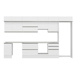 Alvinka 385x240 Cm High Gloss Mdf Mutfak Dolabı Beyaz Beyaz Mb-e80s45s60-1