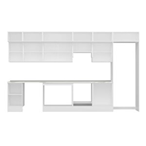 Alvinka 385x240 Cm High Gloss Mdf Mutfak Dolabı Beyaz Beyaz Mb-e80s45s60-1