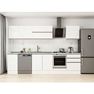 Alvinka 305x210 Cm High Gloss Mdf Mutfak Dolabı Beyaz Beyaz M-e80s45s60-2 Beyaz