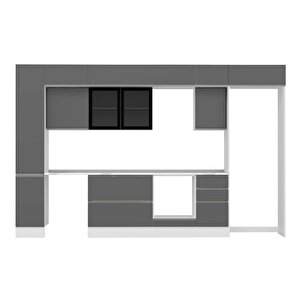 Alvinka 375x240 Cm High Gloss Mutfak Dolabı Beyaz Antrasıt Mbb-e90b40s45-3