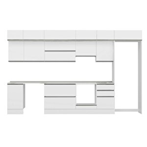 Alvinka 375x240 Cm High Gloss Mutfak Dolabı Beyaz Beyaz Mb-e80s45s50-1