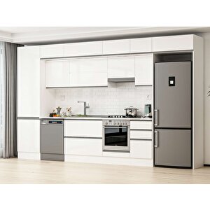 395x240 Cm High Gloss Mutfak Dolabı Beyaz Beyaz Mbb-e90b60s45-1 Beyaz