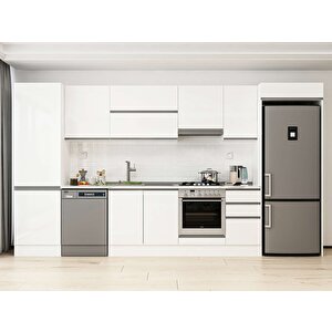 385x222 Cm High Gloss Mdf Mutfak Dolabı Beyaz Beyaz Mbb-e80b60s45-1 Beyaz