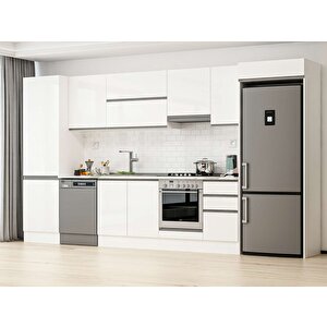 385x222 Cm High Gloss Mdf Mutfak Dolabı Beyaz Beyaz Mbb-e80b60s45-1 Beyaz