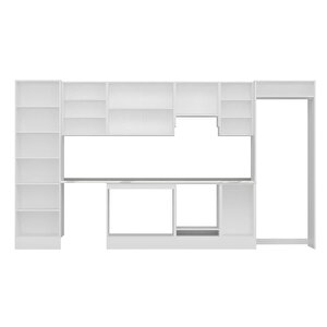 Alvinka 385x222 Cm High Gloss Mdf Mutfak Dolabı Beyaz Beyaz Mbb-e80b60s45-1