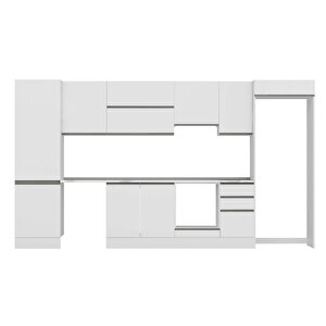 Alvinka 385x222 Cm High Gloss Mdf Mutfak Dolabı Beyaz Beyaz Mbb-e80b60s45-1