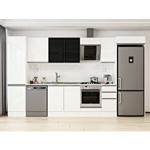 370x222 Cm High Gloss Mdf Mutfak Dolabı Beyaz Beyaz Mbb-e80b50s40-3 Beyaz