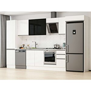 370x222 Cm High Gloss Mdf Mutfak Dolabı Beyaz Beyaz Mbb-e80b50s40-3 Beyaz