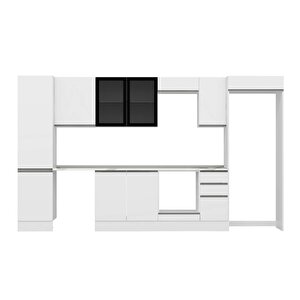 Alvinka 370x222 Cm High Gloss Mdf Mutfak Dolabı Beyaz Beyaz Mbb-e80b50s40-3