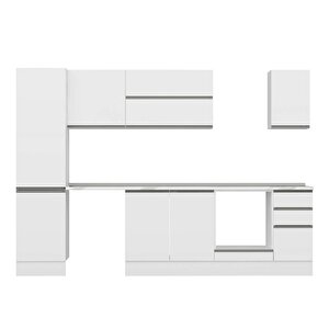 Alvinka 290x210 Cm High Gloss Mdf Mutfak Dolabı Beyaz Beyaz Mb-e80b50s40-2