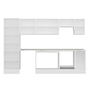 Alvinka 310x210 Cm High Gloss Mutfak Dolabı Beyaz Beyaz Mb-e90b60s40-1