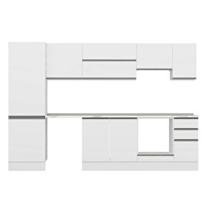 Alvinka 310x210 Cm High Gloss Mutfak Dolabı Beyaz Beyaz Mb-e90b60s40-1