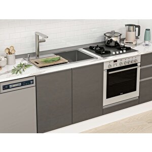 385x222 Cm High Gloss Mdf Mutfak Dolabı Beyaz Antrasıt Mbb-e80b60s45-1 Antrasit