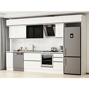 375x240 Cm High Gloss Mutfak Dolabı Beyaz Beyaz Mb-e90s40s45-3 Beyaz