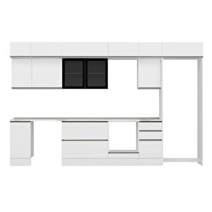 Alvinka 375x240 Cm High Gloss Mutfak Dolabı Beyaz Beyaz Mb-e90s40s45-3