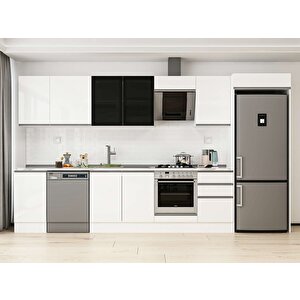 Alvinka 375x222 Cm High Gloss Mutfak Dolabı Beyaz Beyaz Mb-e80s45s50-3 Beyaz