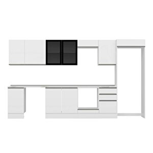 Alvinka 375x222 Cm High Gloss Mutfak Dolabı Beyaz Beyaz Mb-e80s45s50-3