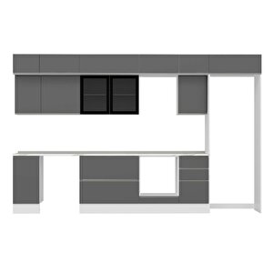 Alvinka 375x240 Cm High Gloss Mutfak Dolabı Beyaz Antrasıt Mb-e90s40s45-3