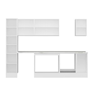 Alvinka 280x210 Cm High Gloss Mdf Mutfak Dolabı Beyaz Antrasıt Mb-e80b40s40-3