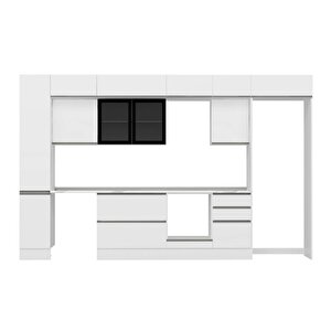 Alvinka 380x240 Cm High Gloss Mutfak Dolabı Beyaz Beyaz Mbb-e90b40s50-3