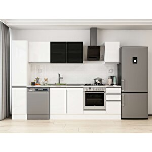 280x210 Cm High Gloss Mdf Mutfak Dolabı Beyaz Beyaz Mb-e80b40s40-3 Beyaz