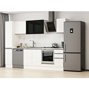 280x210 Cm High Gloss Mdf Mutfak Dolabı Beyaz Beyaz Mb-e80b40s40-3 Beyaz