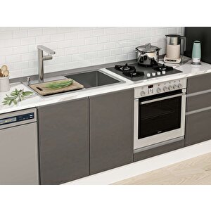 290x210 Cm High Gloss Mdf Mutfak Dolabı Beyaz Antrasıt Mb-e80b50s40-1 Antrasit