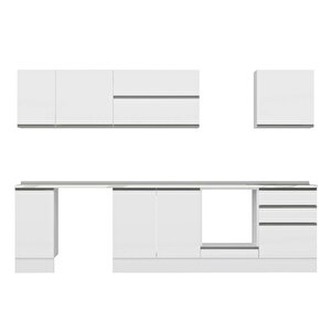 Alvinka 300x210 Cm High Gloss Mdf Mutfak Dolabı Beyaz Beyaz M-e80s40s60-2