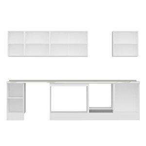 Alvinka 300x210 Cm High Gloss Mdf Mutfak Dolabı Beyaz Beyaz M-e80s40s60-2