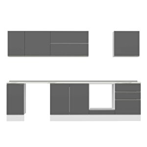 Alvinka 300x210 Cm High Gloss Mdf Mutfak Dolabı Beyaz Beyaz M-e80s40s60-2