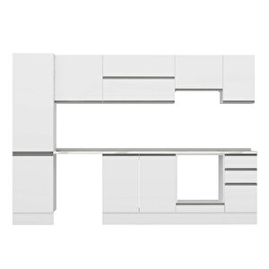 Alvinka 290x210 Cm High Gloss Mdf Mutfak Dolabı Beyaz Beyaz Mb-e80b50s40-1