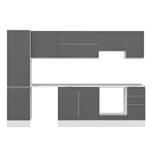 Alvinka 290x210 Cm High Gloss Mdf Mutfak Dolabı Beyaz Beyaz Mb-e80b50s40-1