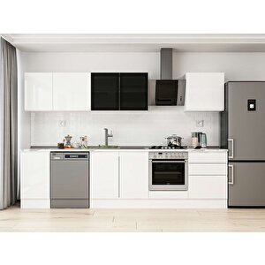 315x210 Cm High Gloss Mdf Mutfak Dolabı Beyaz Beyaz M-e90s45s60-3 Beyaz
