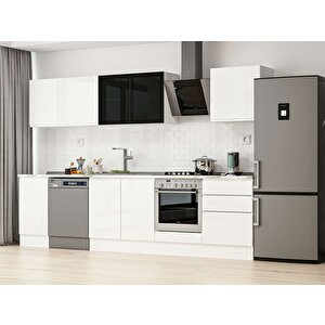 315x210 Cm High Gloss Mdf Mutfak Dolabı Beyaz Beyaz M-e90s45s60-3 Beyaz