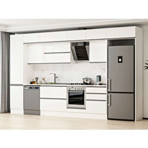 400x240 Cm High Gloss Mdf Mutfak Dolabı Beyaz Beyaz Mbb-e90b50s60-2 Beyaz