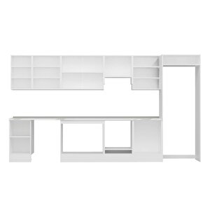 Alvinka 385x222 Cm High Gloss Mutfak Dolabı Beyaz Beyaz Mb-e80s45s60-1
