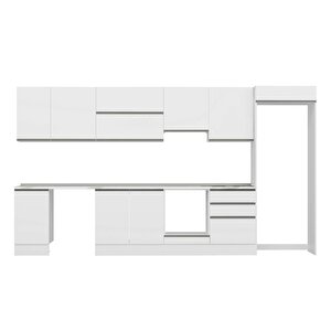 Alvinka 385x222 Cm High Gloss Mutfak Dolabı Beyaz Beyaz Mb-e80s45s60-1