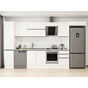 Alvinka 385x222 Cm High Gloss Mutfak Dolabı Beyaz Beyaz Mbb-e90b45s50-2 Beyaz